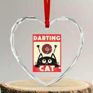 Black Cat Dart Thrower Heart Crystal Glass Ornament Cat Lover Dartist Gift TS12 Transparent Glass 3'' Heart Print Your Wear