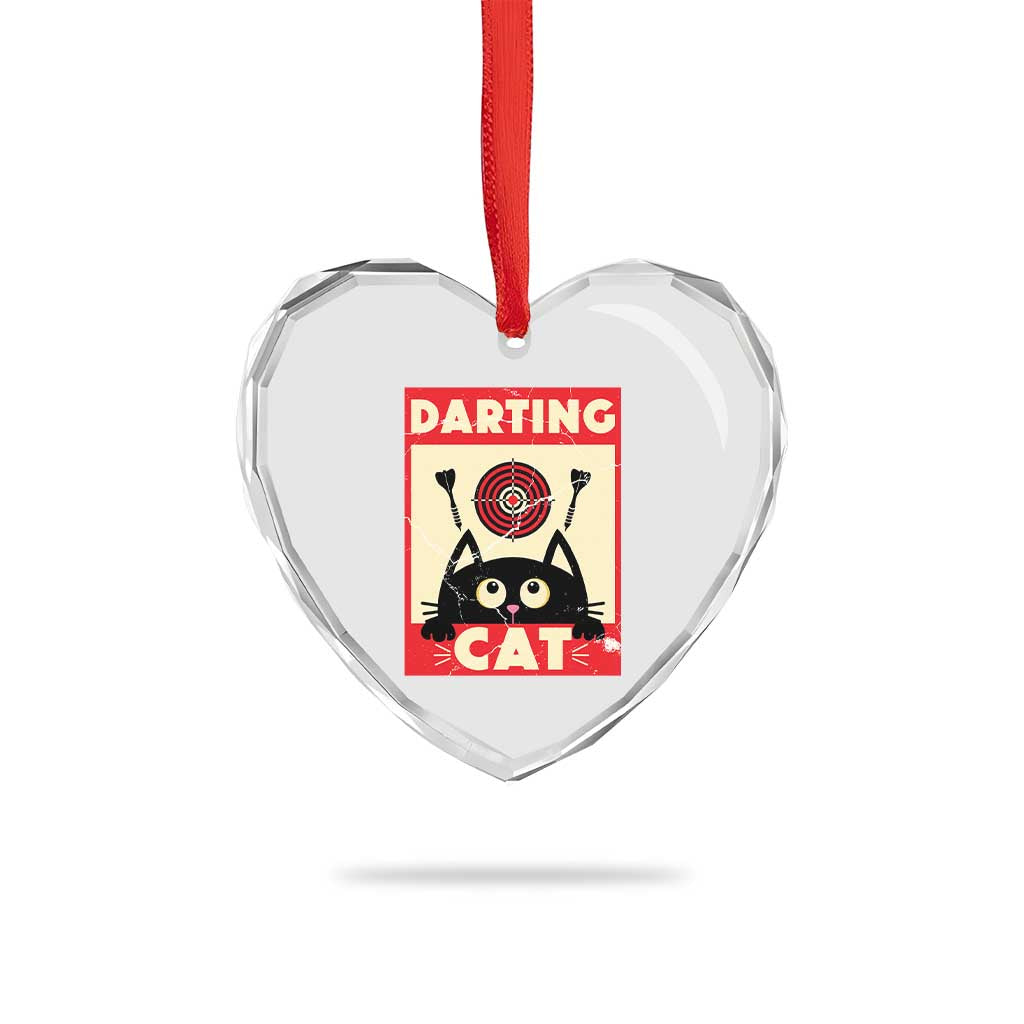 Black Cat Dart Thrower Heart Crystal Glass Ornament Cat Lover Dartist Gift TS12 Print Your Wear