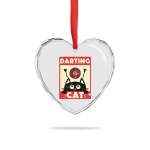 Black Cat Dart Thrower Heart Crystal Glass Ornament Cat Lover Dartist Gift TS12 Print Your Wear