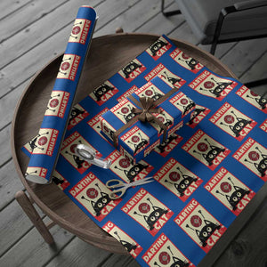 Black Cat Dart Thrower Wrapping Paper Roll Cat Lover Dartist Gift TS12 Blue Print Your Wear