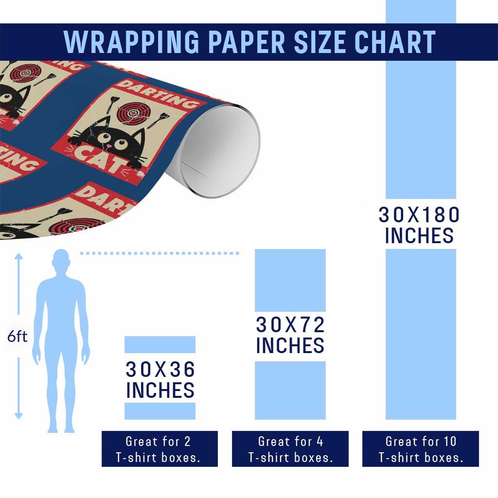 Black Cat Dart Thrower Wrapping Paper Roll Cat Lover Dartist Gift TS12 Print Your Wear