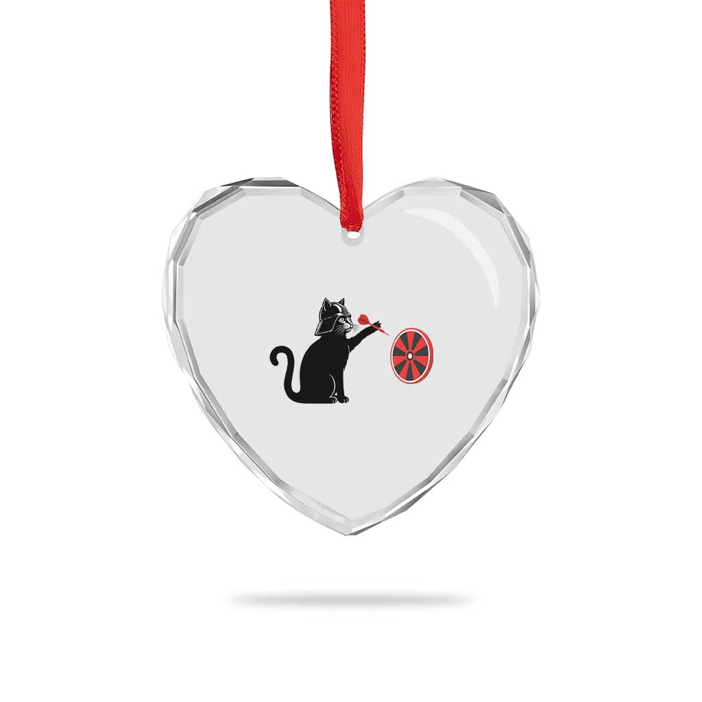 Black Cat Lord Darts Player Heart Crystal Glass Ornament Funny Space Scifi Dartist Gift TS12 Print Your Wear