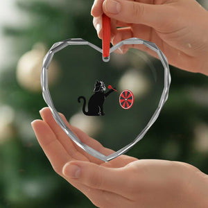 Black Cat Lord Darts Player Heart Crystal Glass Ornament Funny Space Scifi Dartist Gift TS12 Print Your Wear