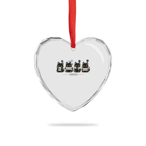 Black Cat Mahjong Lover Cute Graphic Heart Crystal Glass Ornament