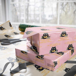 Black Cat Reading Wrapping Paper Roll I'm Old And Wise Because I Read Books When I Was Young And Stupid Funny Reading Lover TS02 Light Pink Print Your Wear