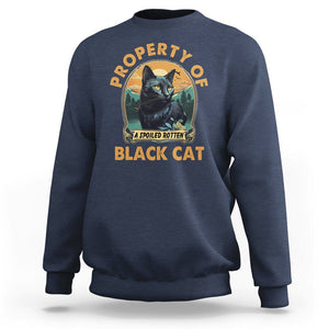 Black Cat Sweatshirt Property Of Black Cat TS02 Navy Printyourwear
