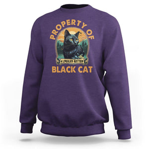 Black Cat Sweatshirt Property Of Black Cat TS02 Purple Printyourwear