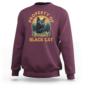 Black Cat Sweatshirt Property Of Black Cat TS02 Maroon Printyourwear