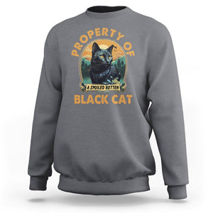 Black Cat Sweatshirt Property Of Black Cat TS02 Charcoal Printyourwear