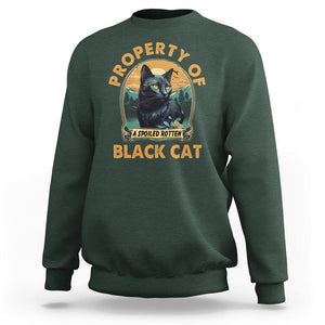 Black Cat Sweatshirt Property Of Black Cat TS02 Dark Forest Green Printyourwear