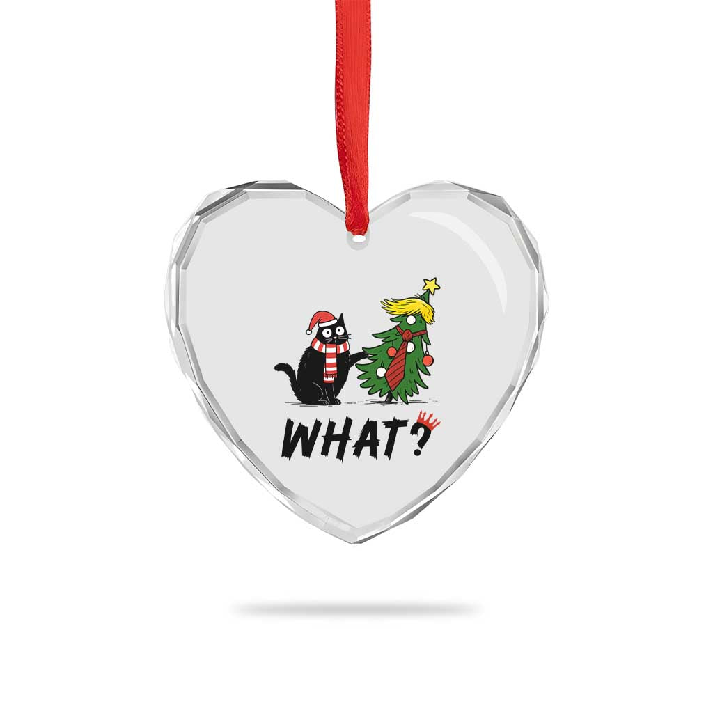 Black Cat What Christmas Heart Crystal Glass Ornament Anti Trump Protest TS14 Print Your Wear