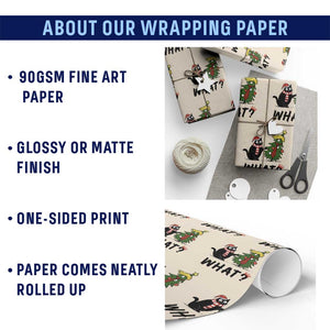 Black Cat What Christmas Wrapping Paper Roll Anti Trump Protest TS14 Print Your Wear