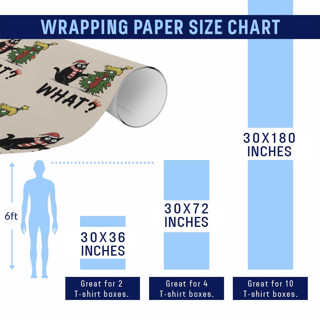 Black Cat What Christmas Wrapping Paper Roll Anti Trump Protest TS14 Print Your Wear