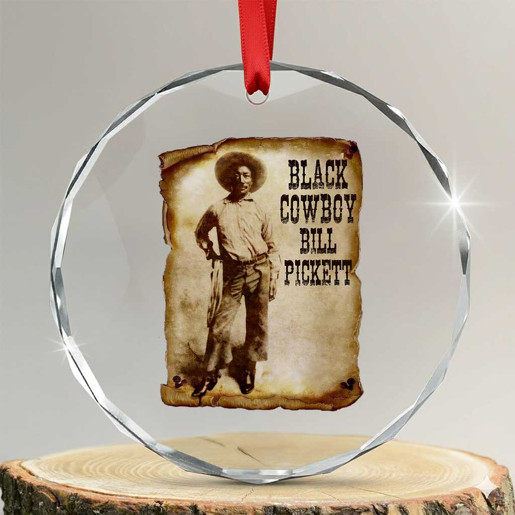 Black Cowboy Bill Pickett Crystal Glass Ornament African American Cowboys Black History TS10 Transparent Glass 3'' Circle Print Your Wear