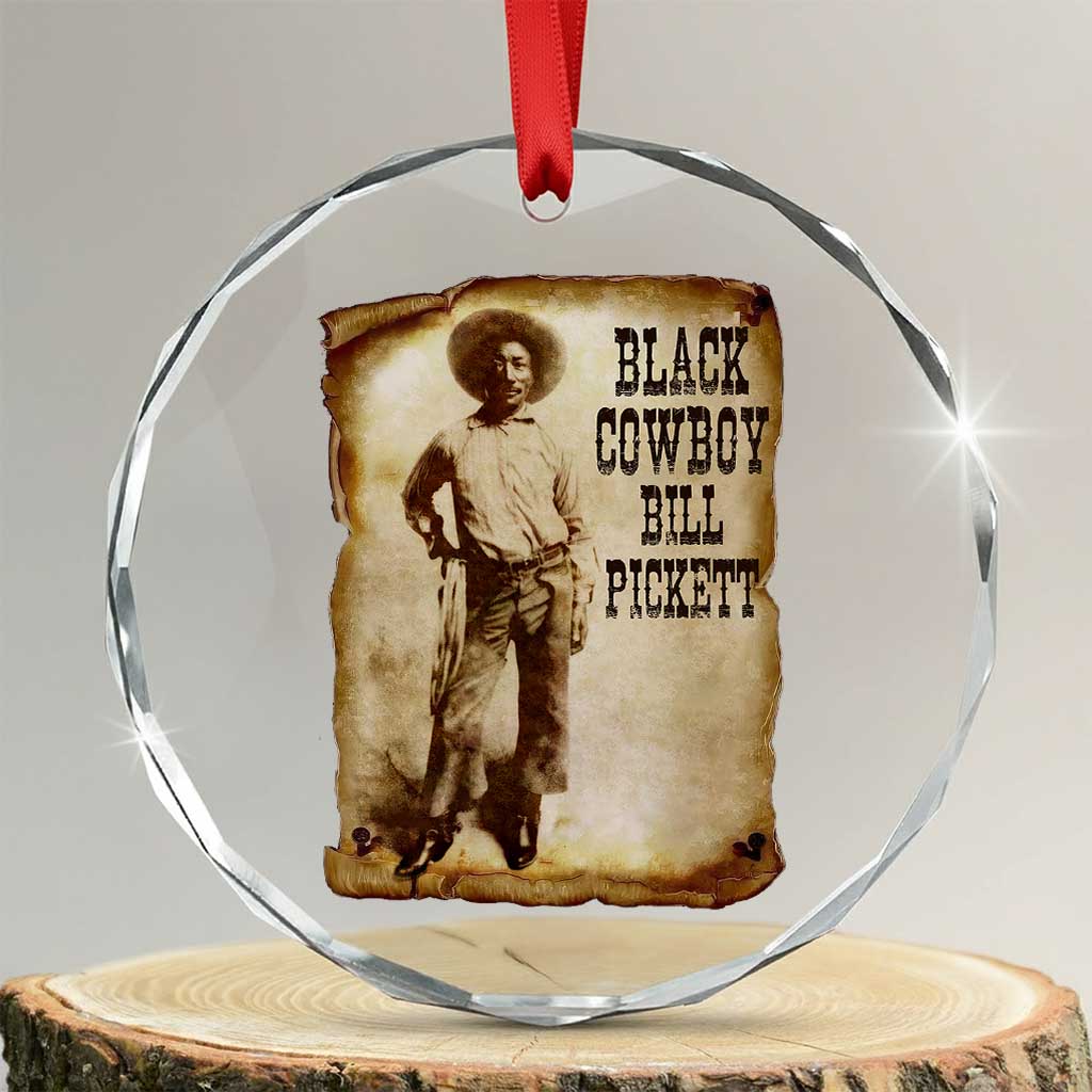 Black Cowboy Bill Pickett Crystal Glass Ornament African American Cowboys Black History TS10 Transparent Glass 3'' Circle Print Your Wear