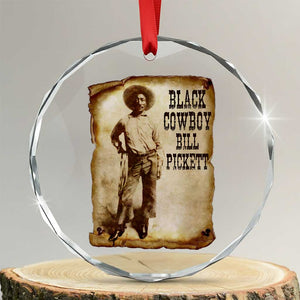 Black Cowboy Bill Pickett Crystal Glass Ornament African American Cowboys Black History TS10 Transparent Glass 3'' Circle Print Your Wear