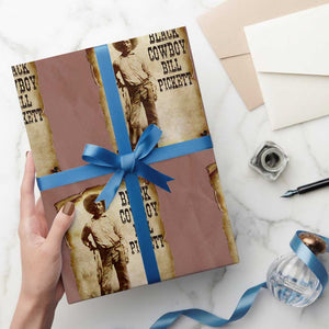 Black Cowboy Bill Pickett Wrapping Paper Roll African American Cowboys Black History TS10 Mocha Print Your Wear