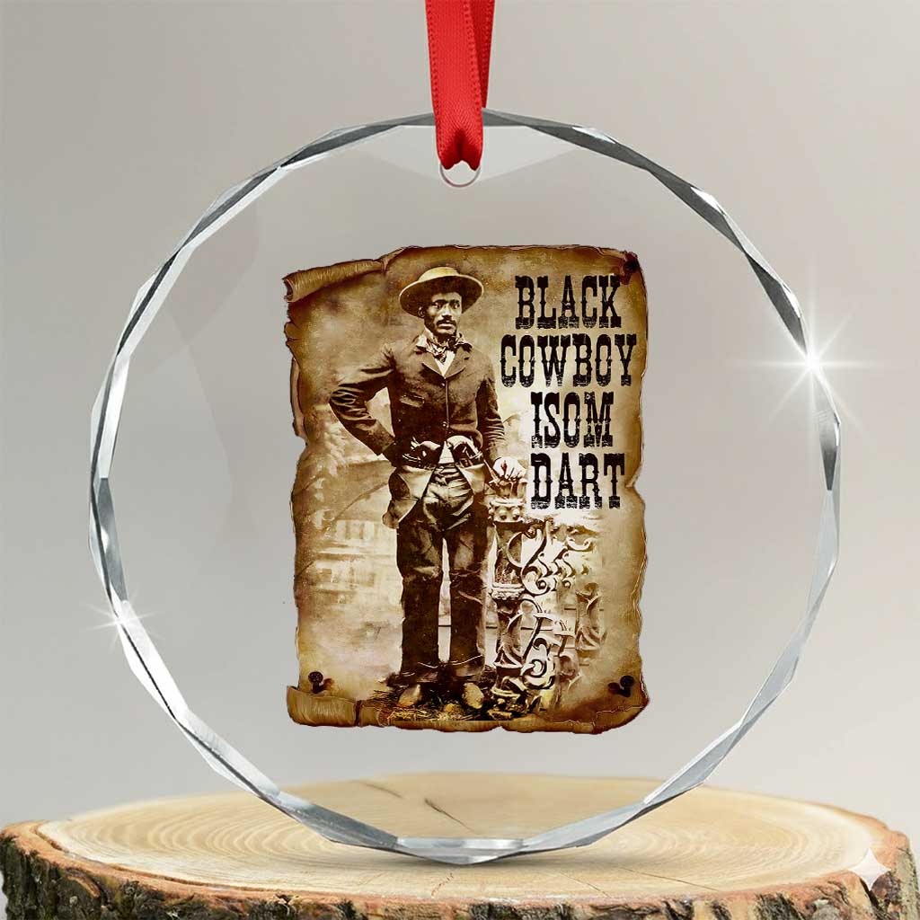 Black Cowboy Isom Dart Crystal Glass Ornament African American Cowboys Black History TS10 Transparent Glass 3'' Circle Print Your Wear