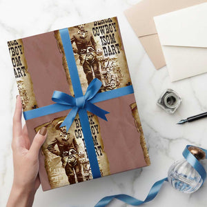 Black Cowboy Isom Dart Wrapping Paper Roll African American Cowboys Black History TS10 Mocha Print Your Wear