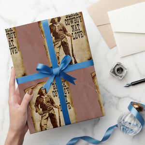 Black Cowboy Nat Love Wrapping Paper Roll African American Western Rodeo Melanin Black History Texas TS10 Mocha Print Your Wear