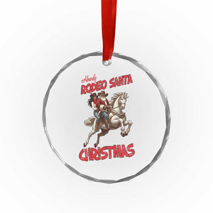 Black Cowboy Santa Christmas Crystal Glass Ornament African American Western - Print Your Wear