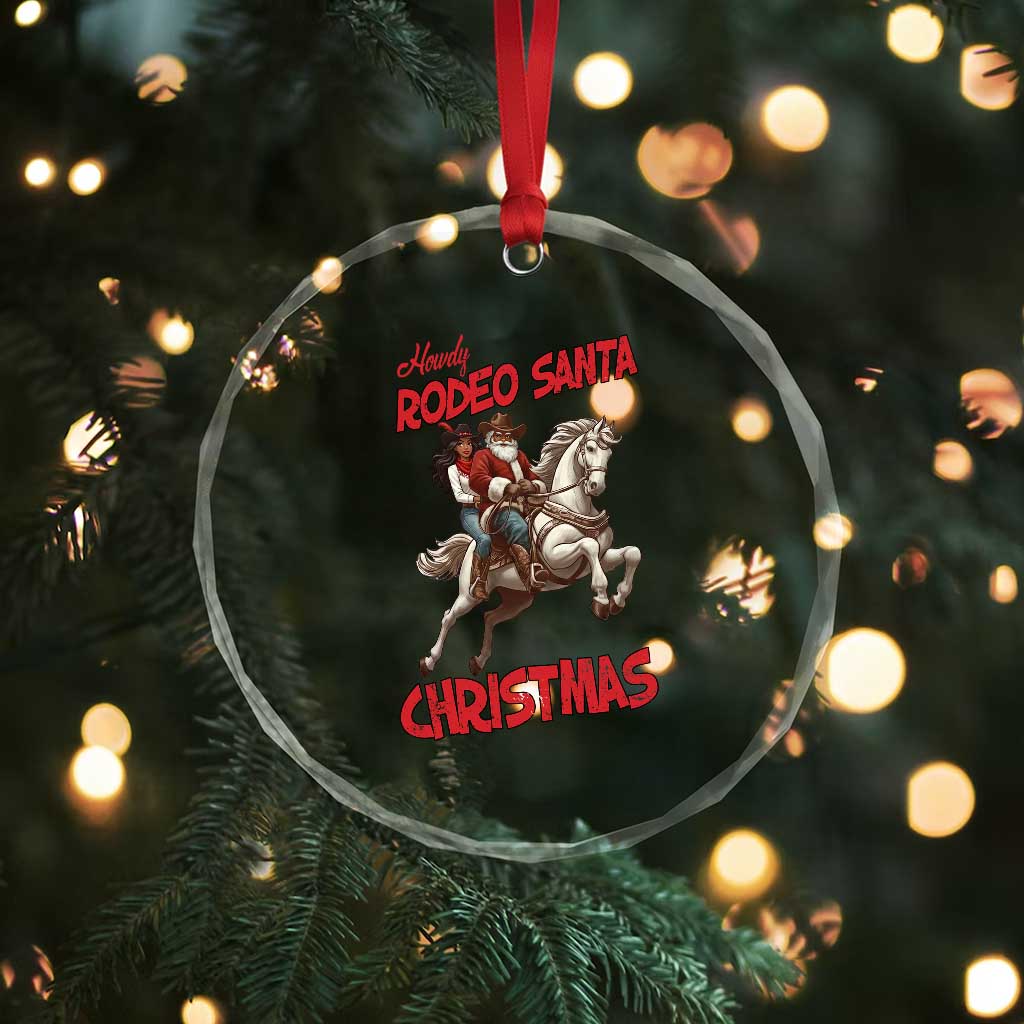 Black Cowboy Santa Christmas Crystal Glass Ornament African American Western TS14 Print Your Wear