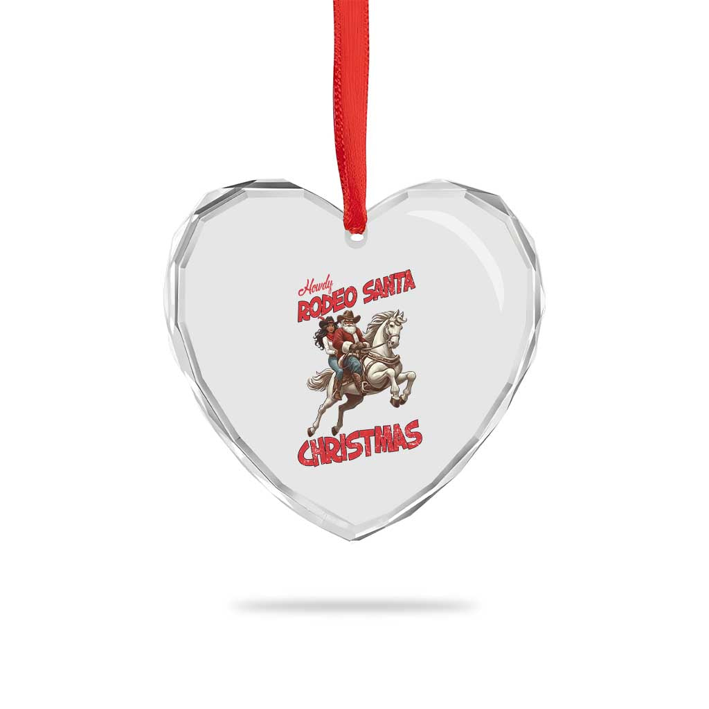 Black Cowboy Santa Christmas Heart Crystal Glass Ornament African American Western TS14 Print Your Wear