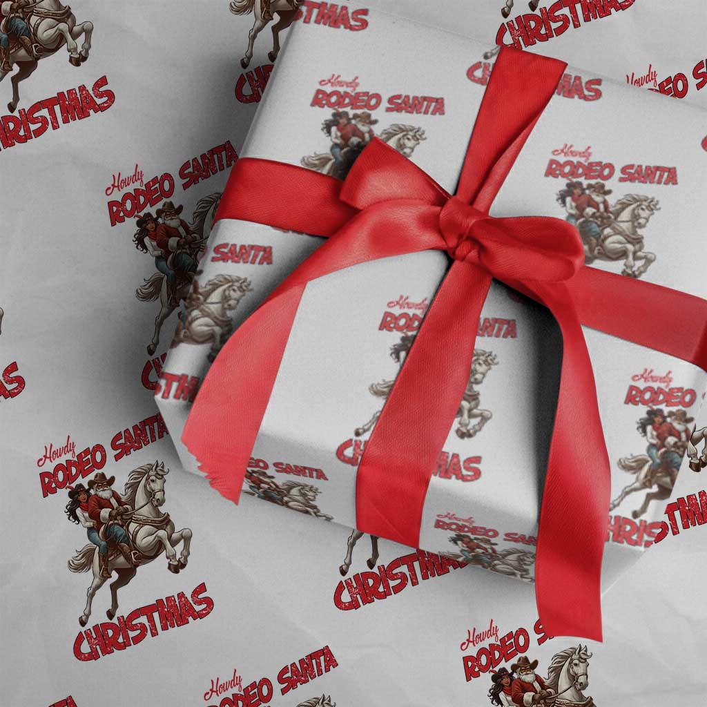 Black Cowboy Santa Christmas Wrapping Paper Roll African American Western TS14 White Print Your Wear