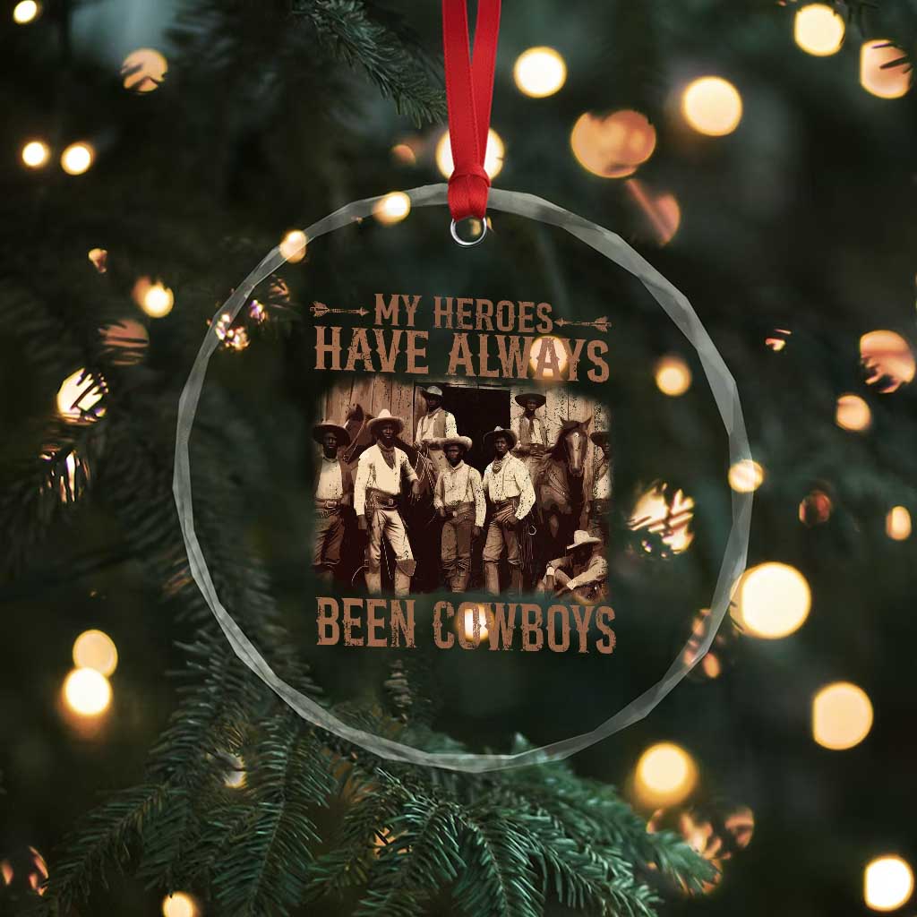 Black Cowboys Crystal Glass Ornament Western Rodeo Melanin Black History Texas Men TS10 Print Your Wear
