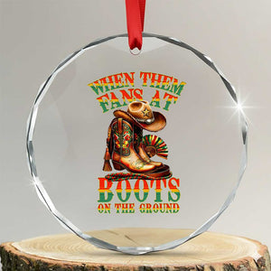 Black Cowgirl Crystal Glass Ornament When Them Fans At Boots On The Ground TS14 Transparent Glass 3'' Circle Print Your Wear
