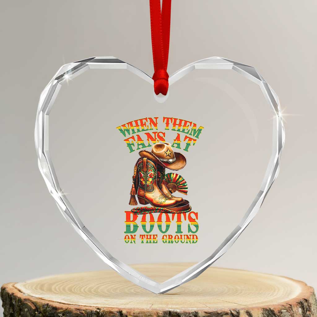 Black Cowgirl Heart Crystal Glass Ornament When Them Fans At Boots On The Ground TS14 Transparent Glass 3'' Heart Print Your Wear