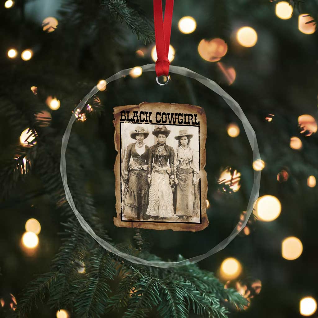 Black Cowgirl Pride Crystal Glass Ornament Western Black History Month Gift TS12 Print Your Wear