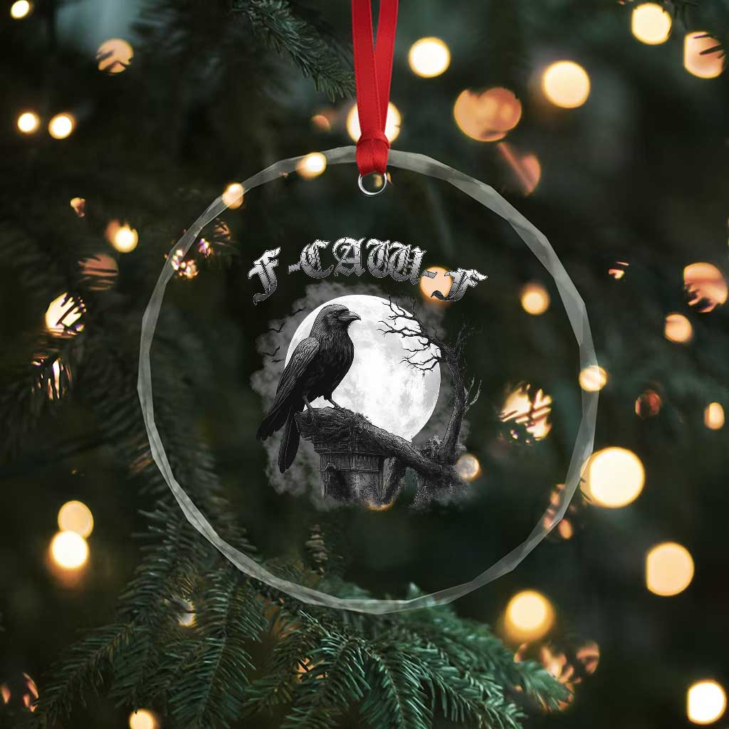 Black Crow F-Caw-F Crystal Glass Ornament Funny Raven Moon Gothic Adult Humor TS10 Print Your Wear