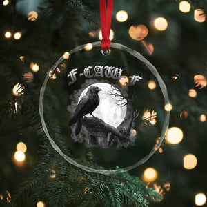 Black Crow F-Caw-F Crystal Glass Ornament Funny Raven Moon Gothic Adult Humor TS10 Print Your Wear