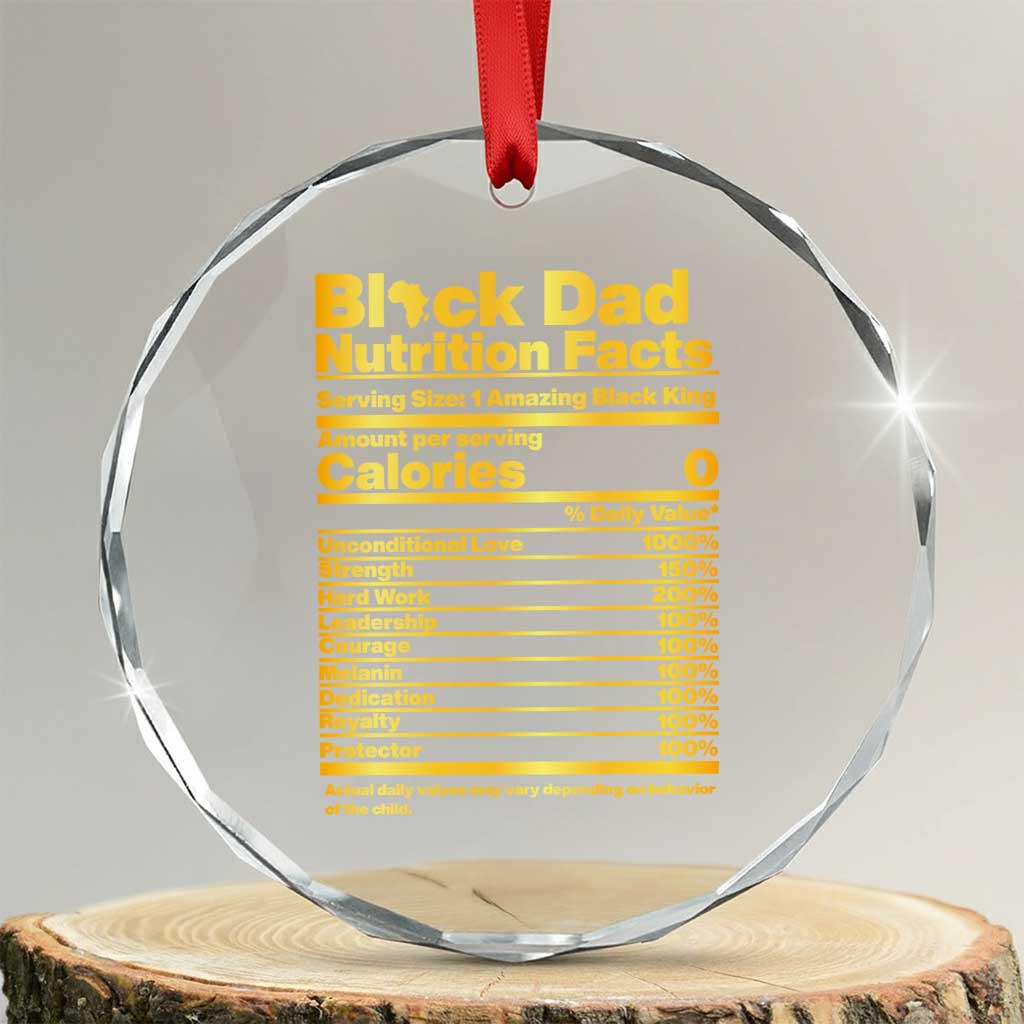 Black Dad Nutrition Facts Crystal Glass Ornament African American Fathers Day TS12 Transparent Glass 3'' Circle Print Your Wear