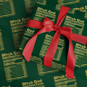 Black Dad Nutrition Facts Wrapping Paper Roll African American Fathers Day