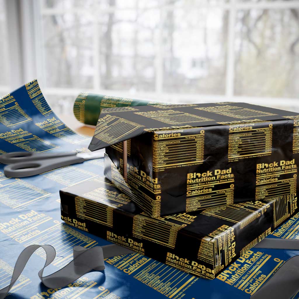 Black Dad Nutrition Facts Wrapping Paper Roll African American Fathers Day