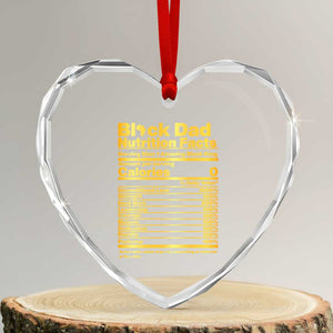 Black Dad Nutrition Facts Heart Crystal Glass Ornament African American Fathers Day