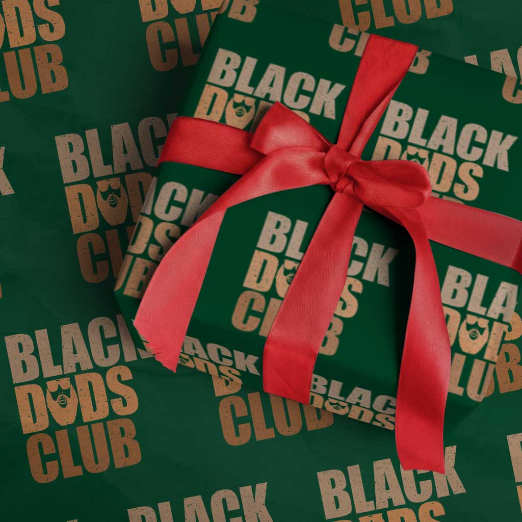 Black Dads Club Wrapping Paper Roll African American Fathers Day Gift TS12 Green Print Your Wear
