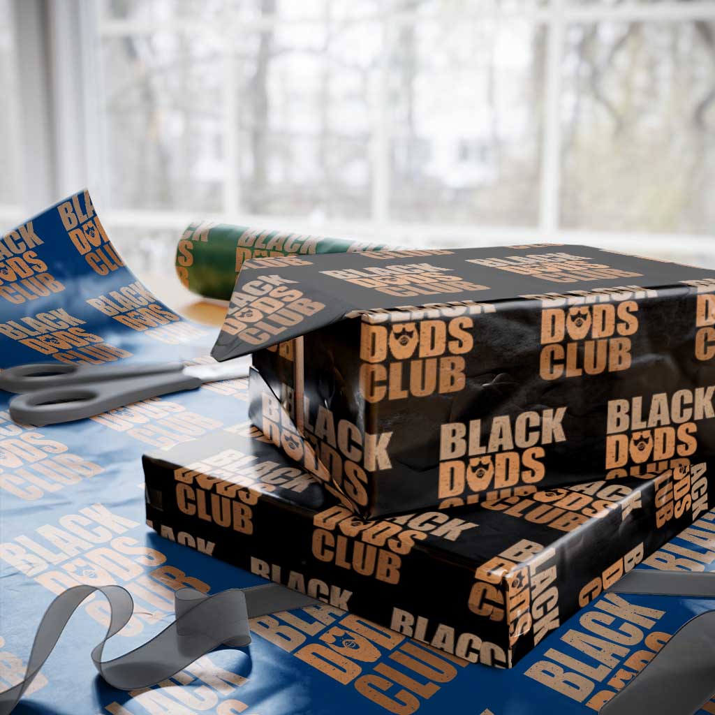 Black Dads Club Wrapping Paper Roll African American Fathers Day Gift