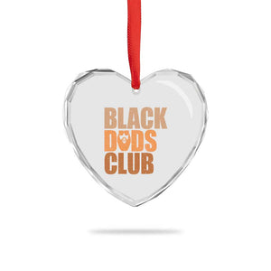 Black Dads Club Heart Crystal Glass Ornament African American Fathers Day Gift
