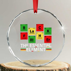 Black Father The Essential Element Crystal Glass Ornament Father's Day Juneteenth Chemistry Periodic Table TS11 Transparent Glass 3'' Circle Print Your Wear