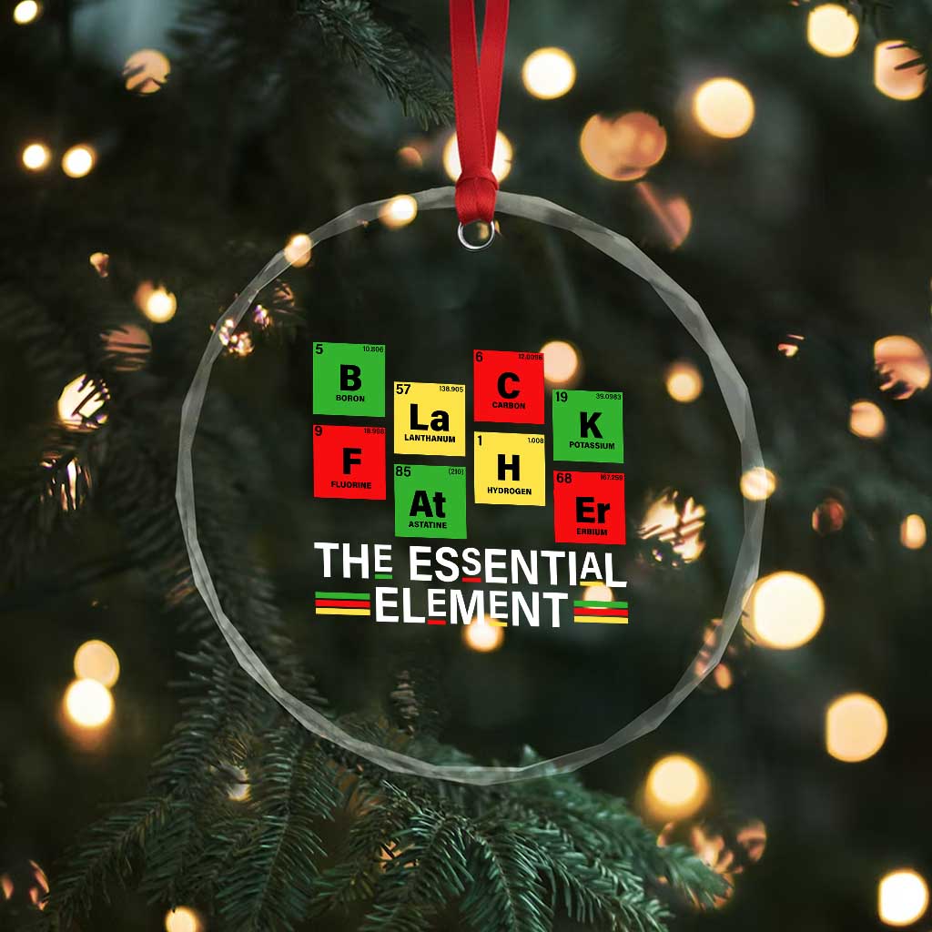 Black Father The Essential Element Crystal Glass Ornament Father's Day Juneteenth Chemistry Periodic Table TS11 Print Your Wear