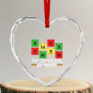 Black Father The Essential Element Heart Crystal Glass Ornament Father's Day Juneteenth Chemistry Periodic Table TS11 Transparent Glass 3'' Heart Print Your Wear