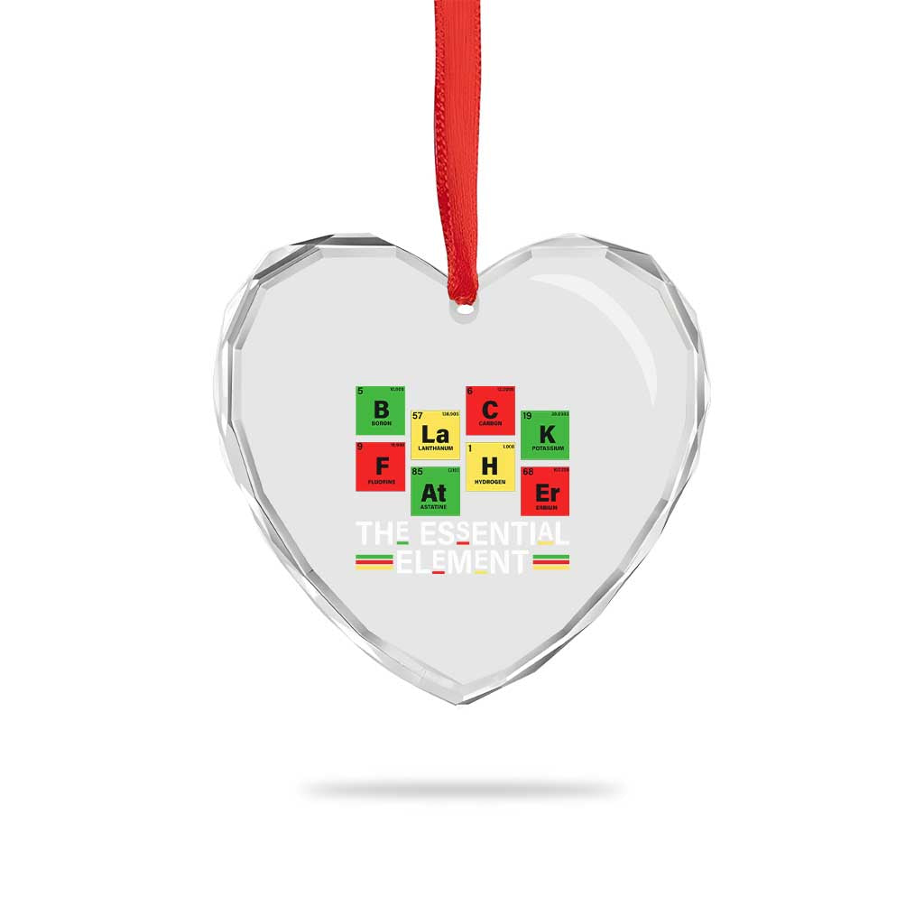 Black Father The Essential Element Heart Crystal Glass Ornament Father's Day Juneteenth Chemistry Periodic Table TS11 Print Your Wear
