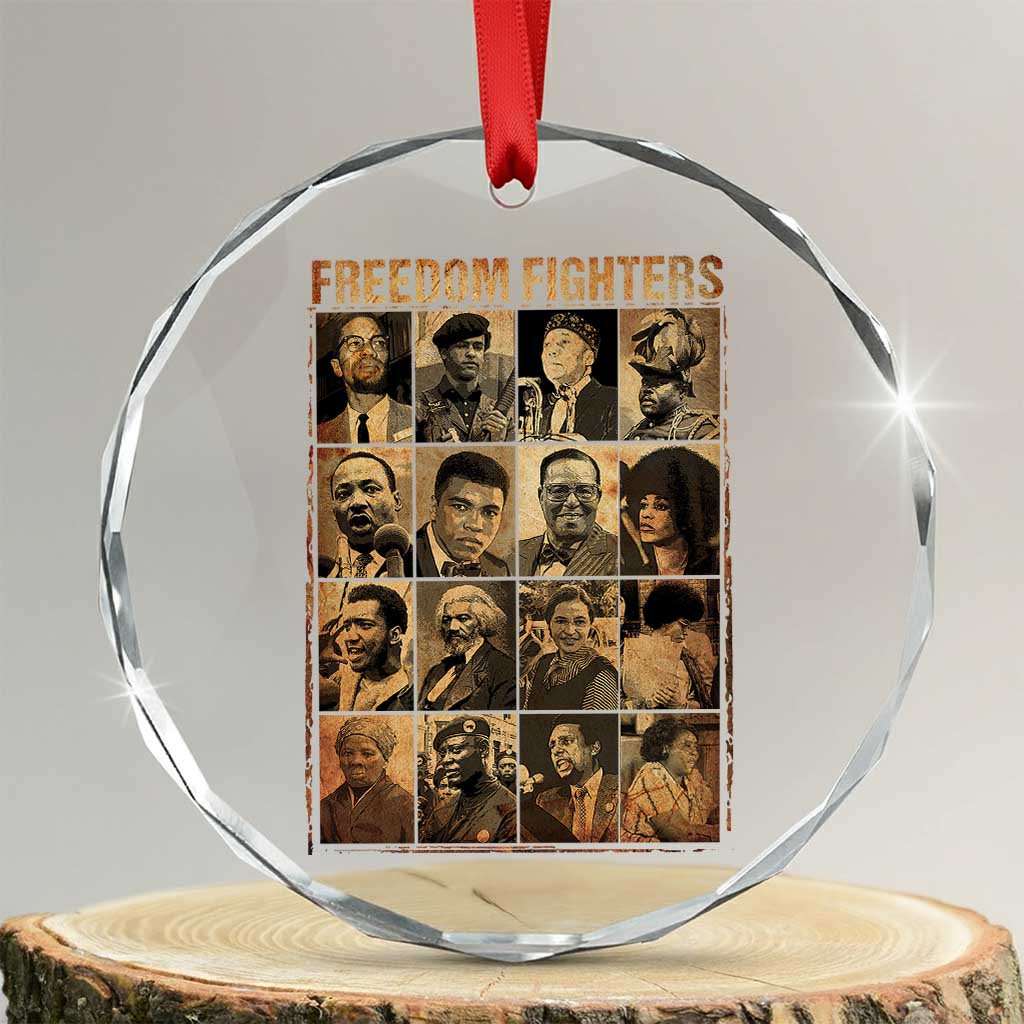 Black Freedom Fighters Crystal Glass Ornament Huey P. Newton Bobby Seale Black History Month Juneteenth TS10 Transparent Glass 3'' Circle Print Your Wear