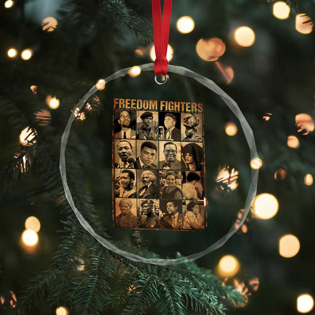 Black Freedom Fighters Crystal Glass Ornament Huey P. Newton Bobby Seale Black History Month Juneteenth TS10 Print Your Wear