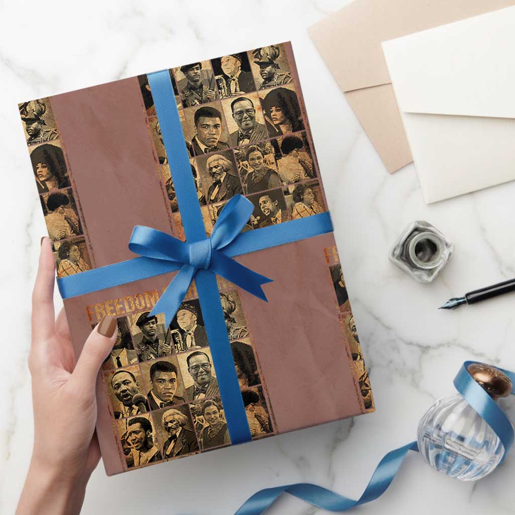 Black Freedom Fighters Wrapping Paper Roll Huey P. Newton Bobby Seale Black History Month Juneteenth TS10 Mocha Print Your Wear