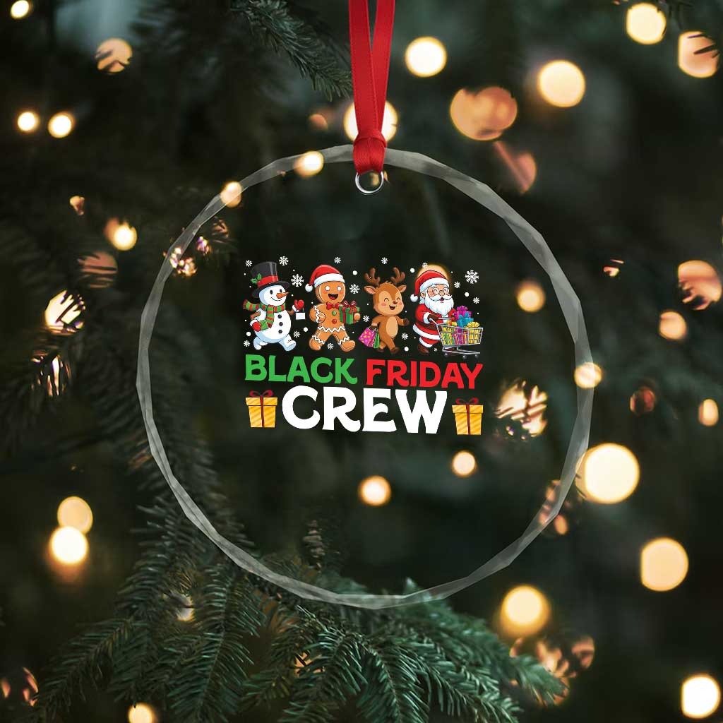 Black Friday Crew Christmas Crystal Glass Ornament Funny Holiday Shopping Squad TS02 Print Your Wear