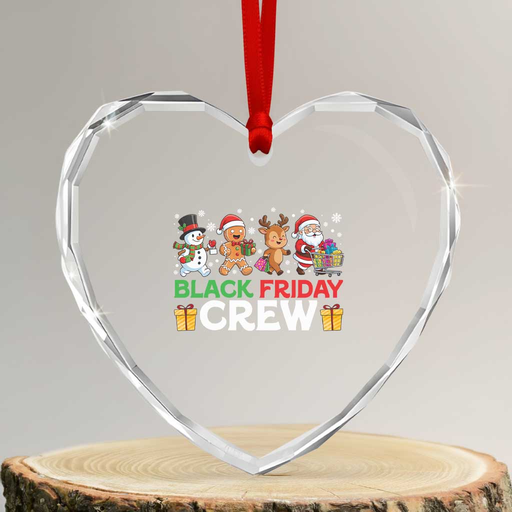 Black Friday Crew Christmas Heart Crystal Glass Ornament Funny Holiday Shopping Squad TS02 Transparent Glass 3'' Heart Print Your Wear